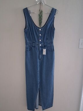 Forever 21 Light Blue Denim Zip-Front Dress